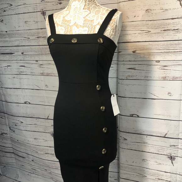 NWT STELLA LUCE Straight Pencil Silhouette Black Sexy Dress size medium - Picture 4 of 11